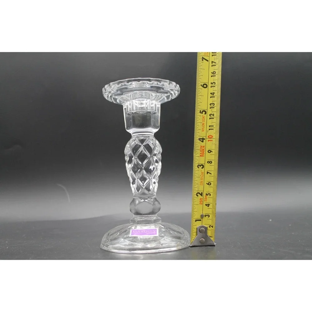 Marquis by Waterford Crystal Candlesticks Set of 2 Pillar Candle Holders w Box
